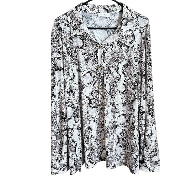 Calvin Klein Snake Pink Woman's Blouse- SIZE 2X - Picture 1 of 3